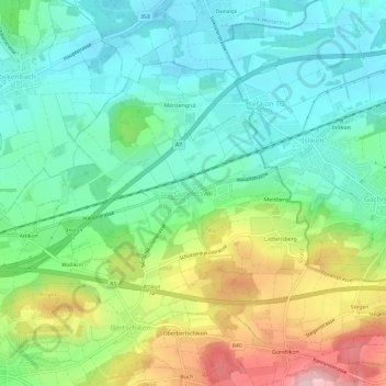 Gundetswil topographic map, elevation, terrain