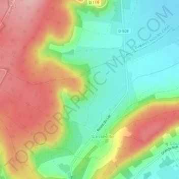 Groussé topographic map, elevation, terrain