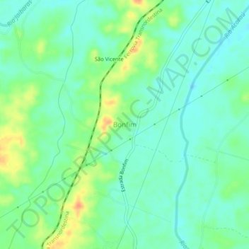 Bonfim topographic map, elevation, terrain