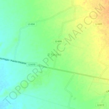 El Paraíso topographic map, elevation, terrain