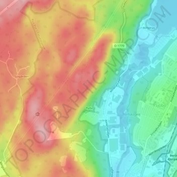 Rya klint topographic map, elevation, terrain