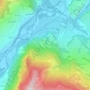 Barbein topographic map, elevation, terrain