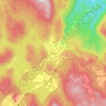 Delnice topographic map, elevation, terrain