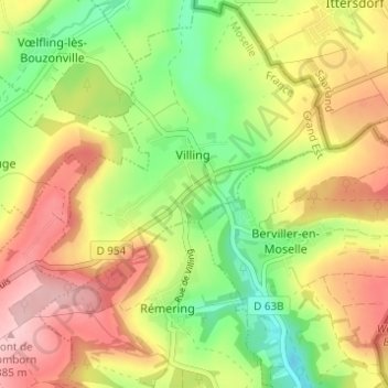 Trois Maisons topographic map, elevation, terrain