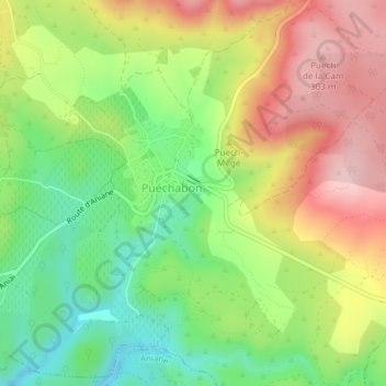 Combe Saint-Pierre topographic map, elevation, terrain
