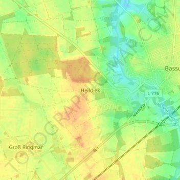 Helldiek topographic map, elevation, terrain