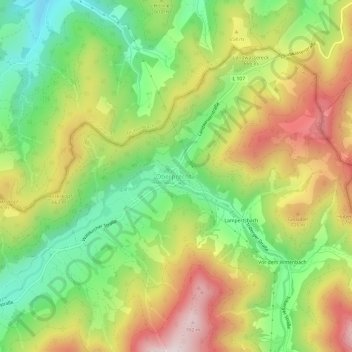 Oberprechtal topographic map, elevation, terrain