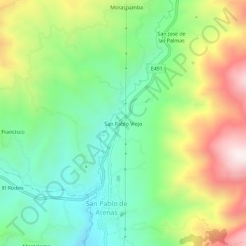 San Pablo Viejo topographic map, elevation, terrain