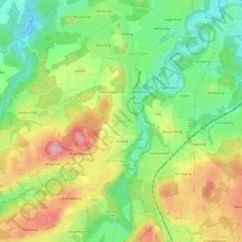 Prutdorf topographic map, elevation, terrain