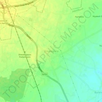 Shivdaspura topographic map, elevation, terrain