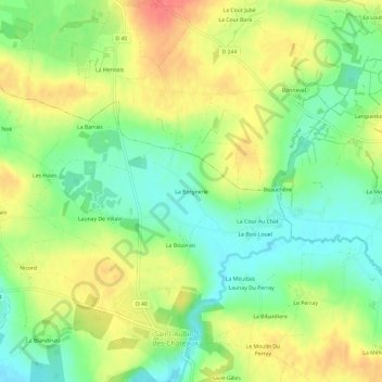 La Borgnerie topographic map, elevation, terrain