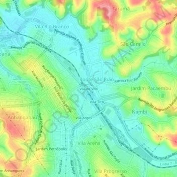 Vila de Vito topographic map, elevation, terrain