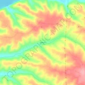 Oldham topographic map, elevation, terrain