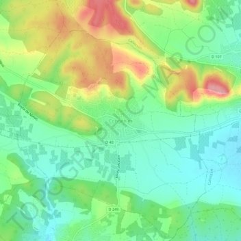 Congénies topographic map, elevation, terrain