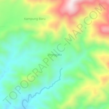 Menggala topographic map, elevation, terrain