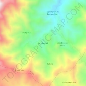 La Libertad topographic map, elevation, terrain