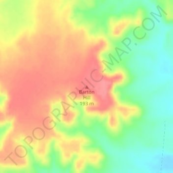 Barton Hill topographic map, elevation, terrain