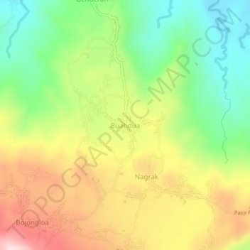 Buahdua topographic map, elevation, terrain