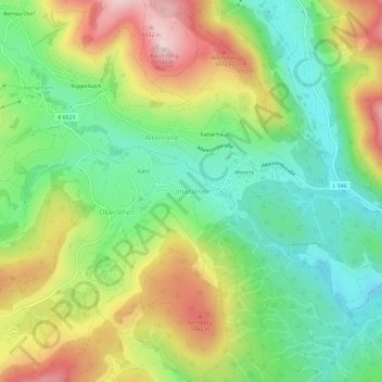 Unterlehen topographic map, elevation, terrain