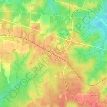 Argyle topographic map, elevation, terrain
