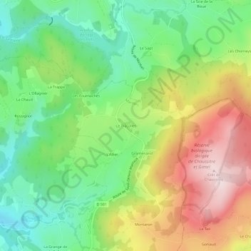 Le Tracollet topographic map, elevation, terrain