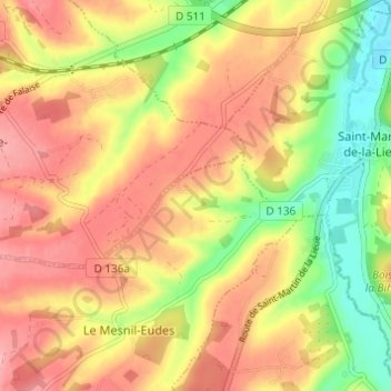La Fieffe topographic map, elevation, terrain