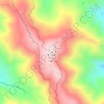 Chews Ridge topographic map, elevation, terrain