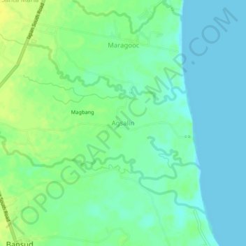 Agsalin topographic map, elevation, terrain