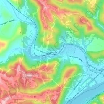 Steinersville topographic map, elevation, terrain