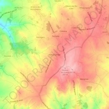 Aldeia Galega topographic map, elevation, terrain