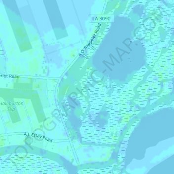 Port Fourchon topographic map, elevation, terrain