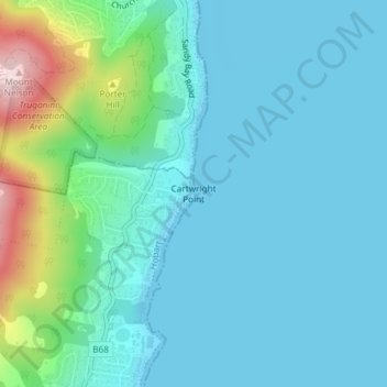 Cartwright Point topographic map, elevation, terrain