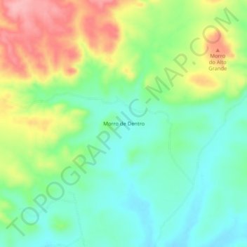 Morro de Dentro topographic map, elevation, terrain