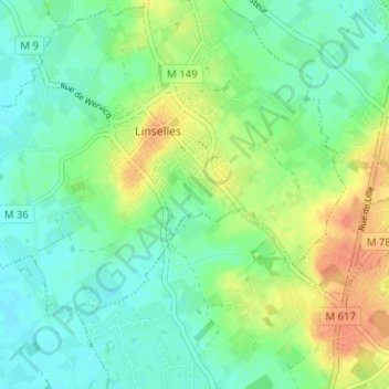La Vallée topographic map, elevation, terrain