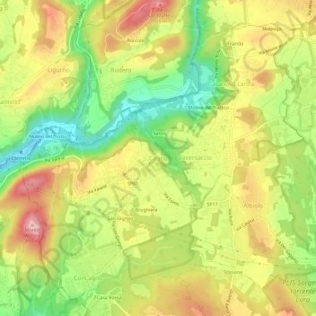 Cagno topographic map, elevation, terrain