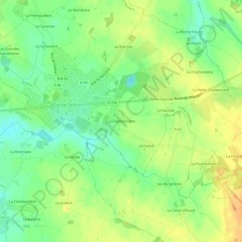 La Chardonnière topographic map, elevation, terrain