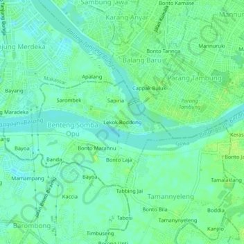 Lekok Boddong topographic map, elevation, terrain