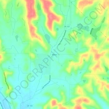 Myers topographic map, elevation, terrain