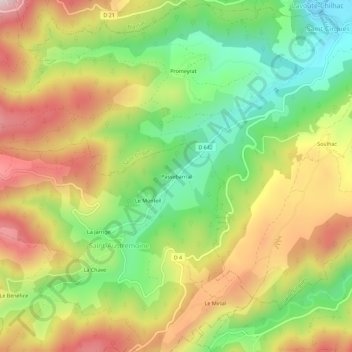Passebarrial topographic map, elevation, terrain