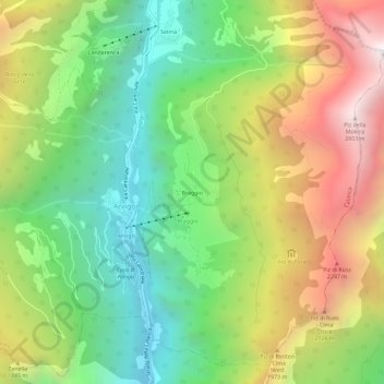 Braggio topographic map, elevation, terrain