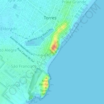 Morro do Farol topographic map, elevation, terrain