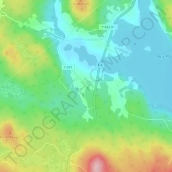 Skule topographic map, elevation, terrain