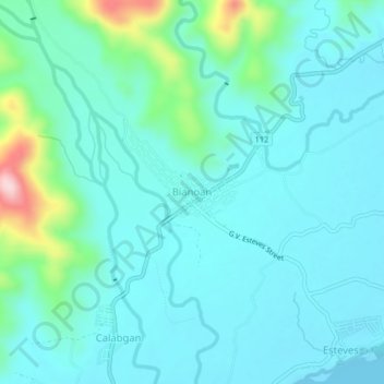 Bianoan topographic map, elevation, terrain