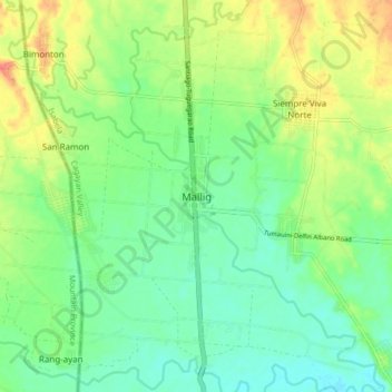 Mallig topographic map, elevation, terrain