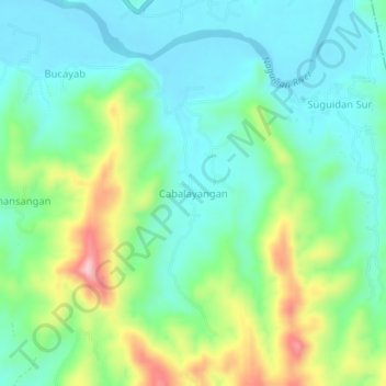 Cabalayangan topographic map, elevation, terrain