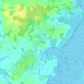 La Chapelle topographic map, elevation, terrain