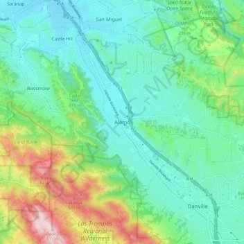 Alamo topographic map, elevation, terrain