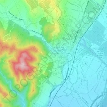 Saint-Jacques topographic map, elevation, terrain