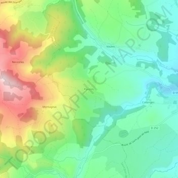 Pouzols topographic map, elevation, terrain