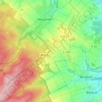 Düttling topographic map, elevation, terrain